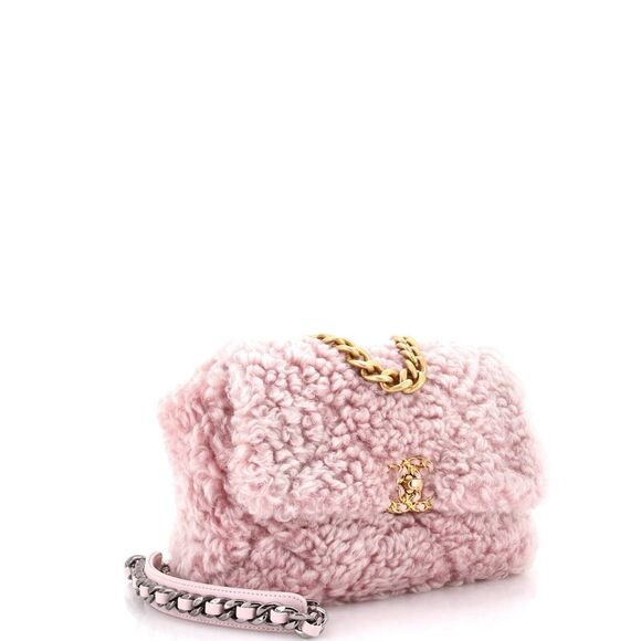 Chanel 19 Flap Bag Shearling Medium Pink - Picture 3 of 7